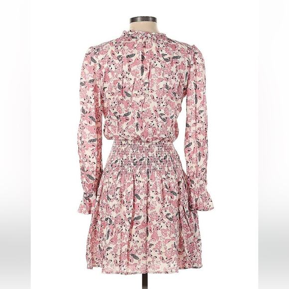 Roan and Rya florap print pink smocked waist blouson dress, xs - Picture 2 of 9